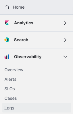 Navigating to Logs Explorer in Kibana