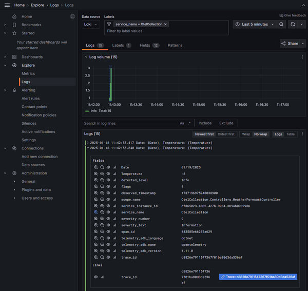 Logs in Grafana